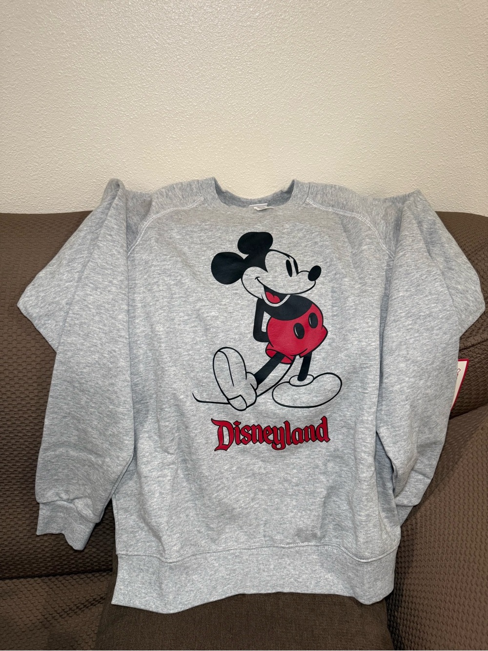 Disney Parks Mickey Mouse Grey Gray Pullover Sweater M/Medium NEW